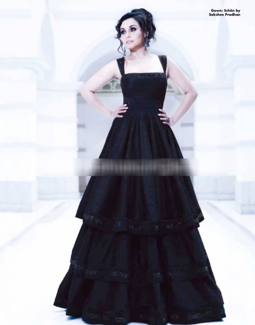 Rani in a black dress  -  Rani Mukherjee’s  OK! India – September 2012