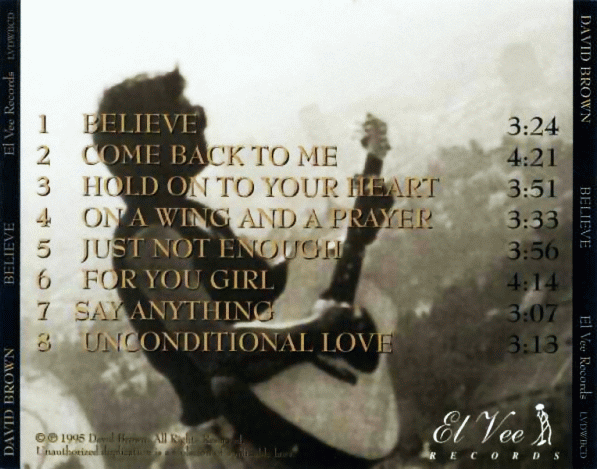 DAVID BROWN - Believe (1995) back cover