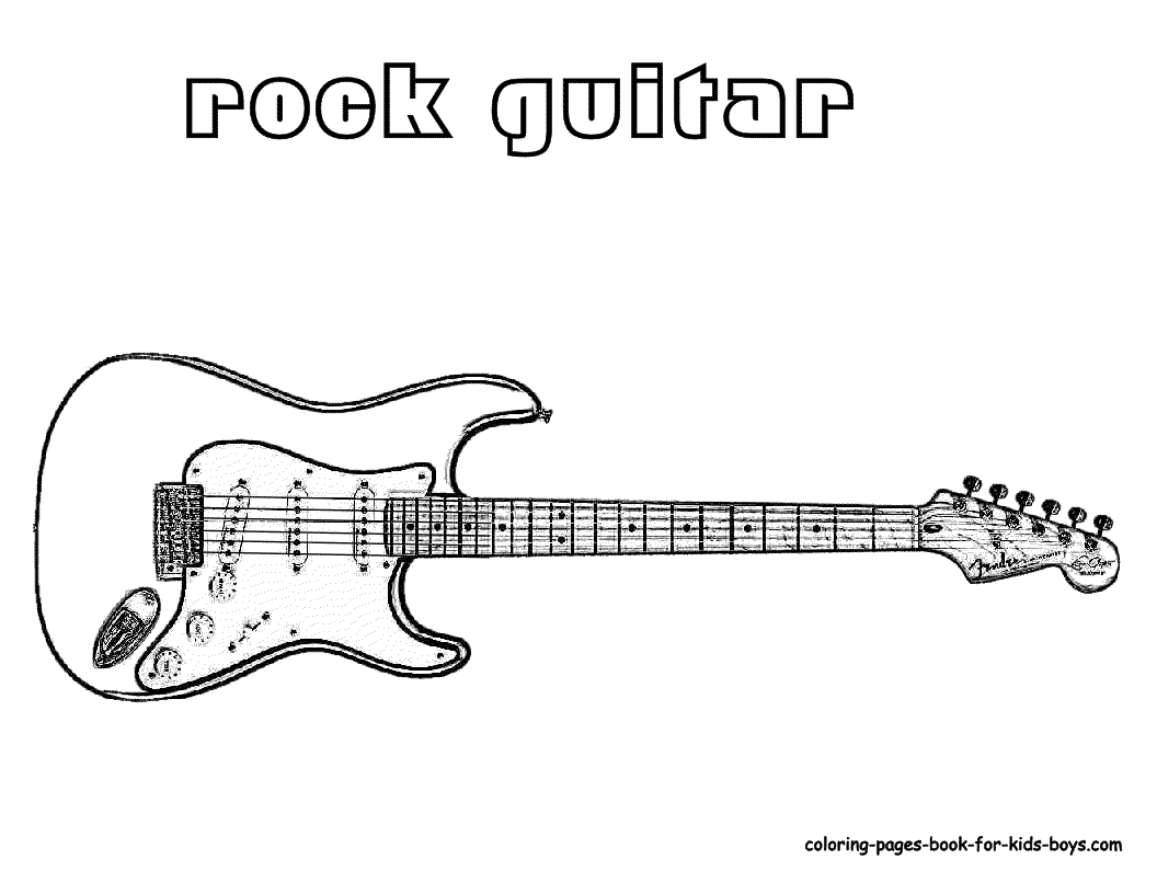 Coloring Pages for Kids: Guitar Coloring Pages for Kids