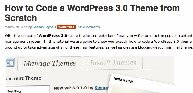 A WordPress 3.0 Theme from Scratch
