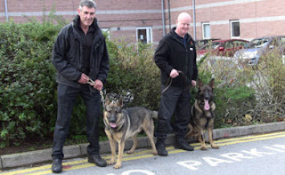At Derbyshire police two dogs last photo op before they are handed over