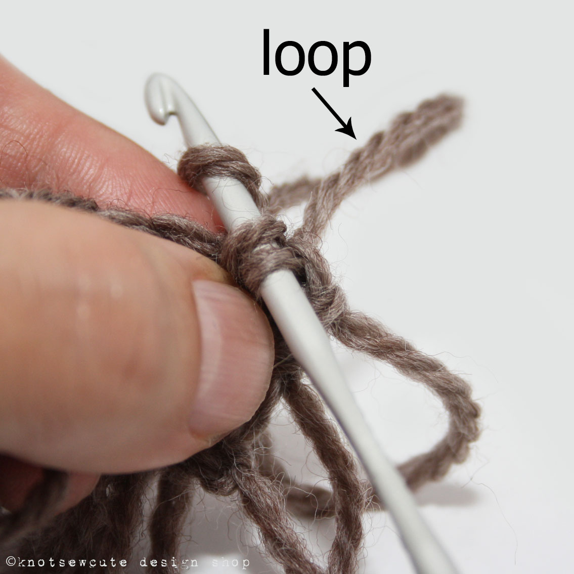 knot•sew•cute design shop how to crochet the loop stitch.