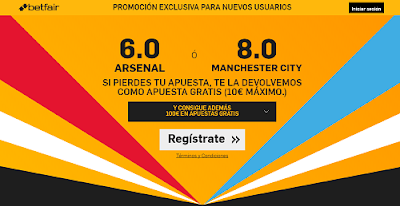 betfair Arsenal vs City super cuota 6 o 8 premier 21 diciembre betfair Arsenal vs City super cuota 6 o 8 premier 21 diciembre