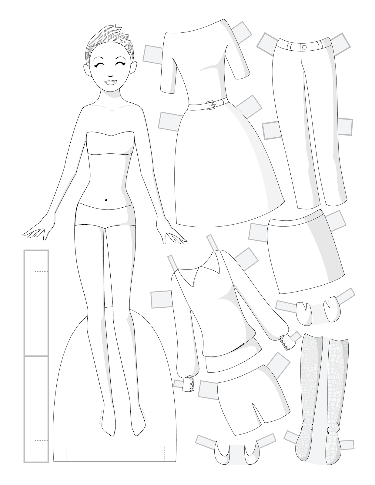 Paper Doll School Fashion Friday Black & White Set 2