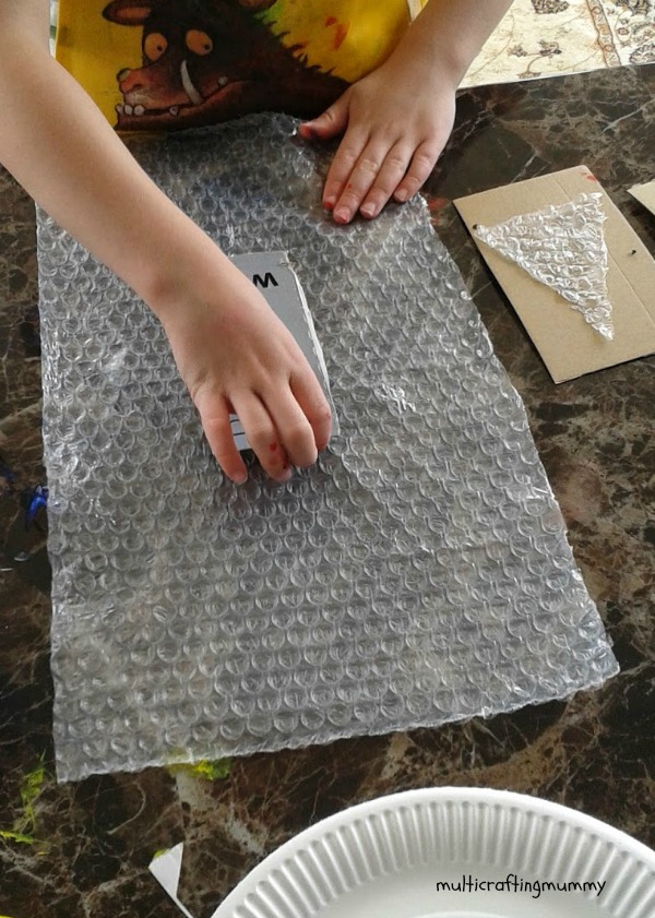 Bubble wrap shape printing activity for kids