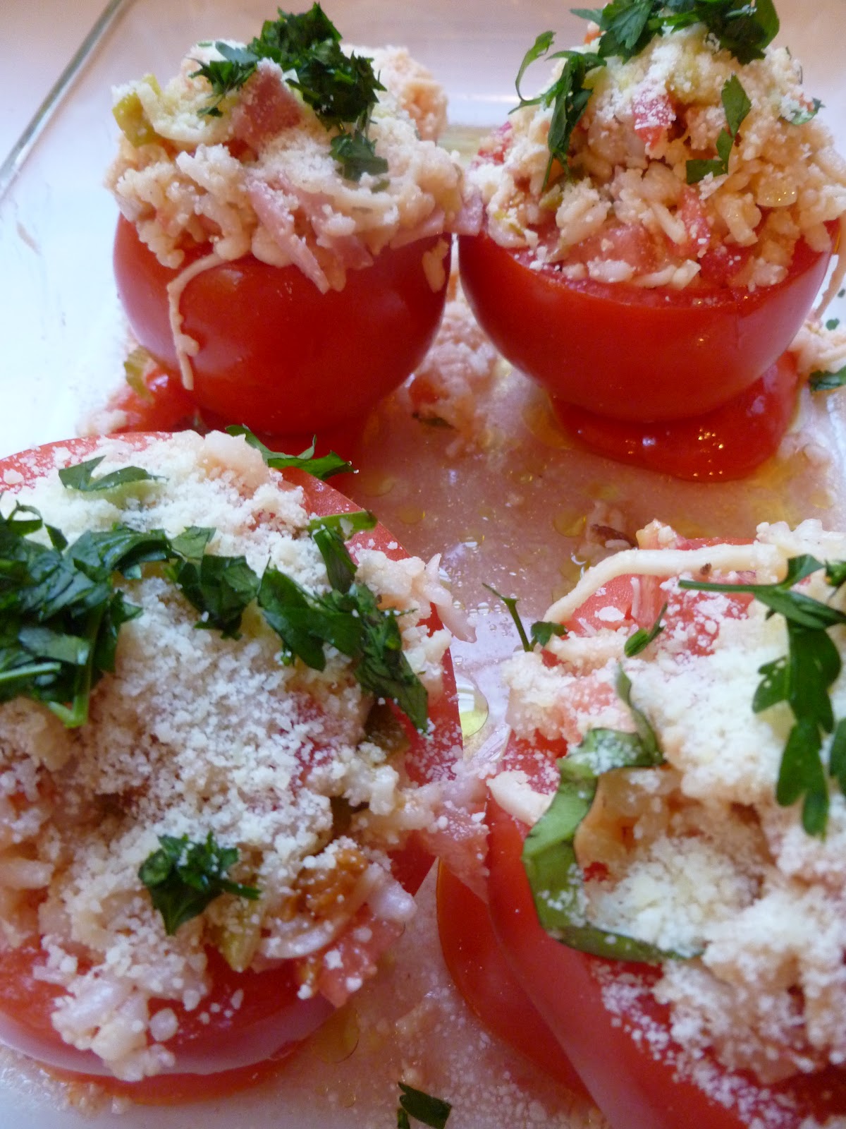 Lindaraxa Stuffed Tomatoes With Arborio Rice And Shrimp