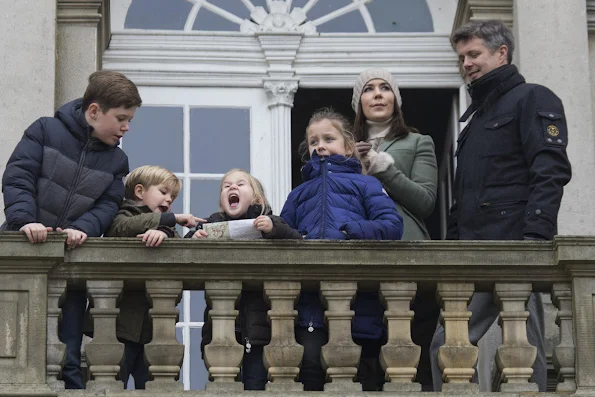 Crown Prince Frederik and Crown Princess Mary, with their four children, Prince Christian,Prince Vincent, Princess Josephine