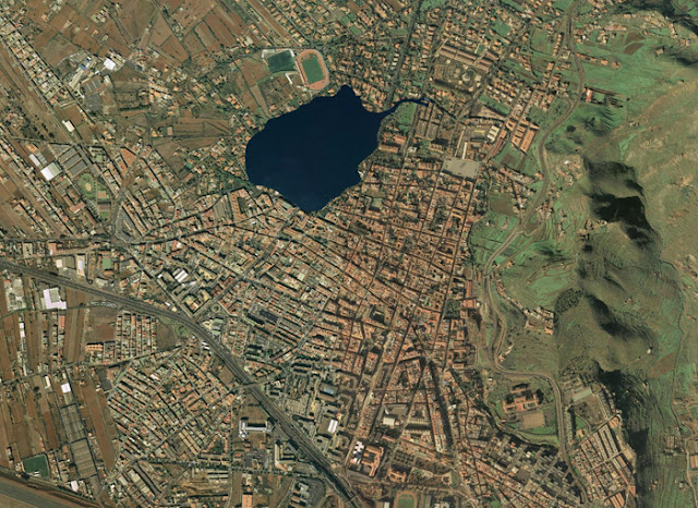 Vista aerea del lugar que ocuparía la laguna. Infografía de Guillermo Padilla