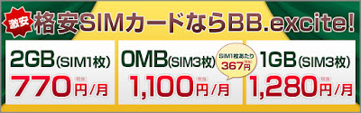 エキサイトモバイルLTEの評判と口コミNTTSIM1枚あたり367円
