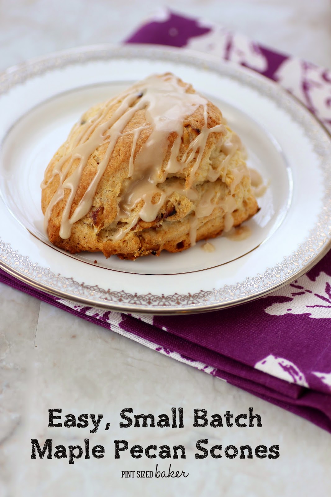 A quick an easy recipe for Maple Pecan Scones. Makes just 4 - perfect for an easy weekend breakfast.