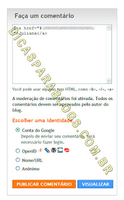 responder aos comentarios no blogger