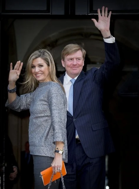 King Willem-Alexander of The Netherlands and Queen Maxima of The Netherlands attend a symposium on Energy and Geopolitics at Royal Palace