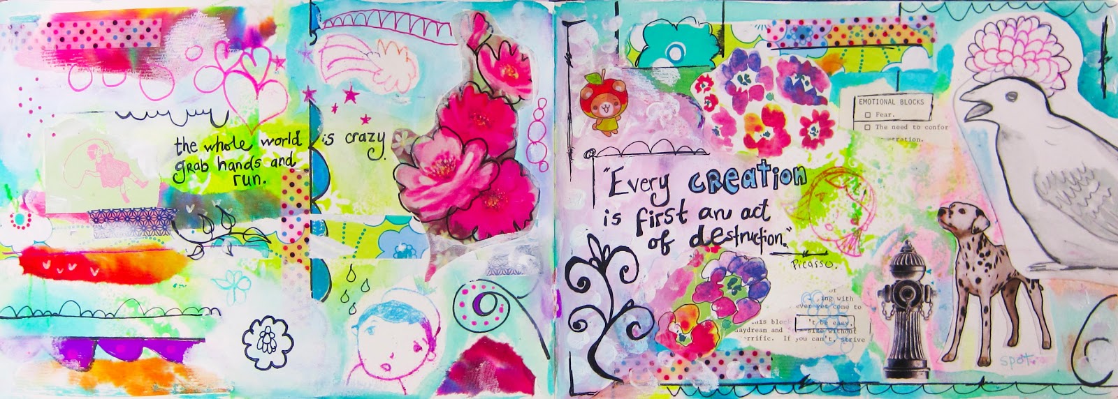 Using the Crayon Transfer Technique in an Art Journal Page Marcia Beckett