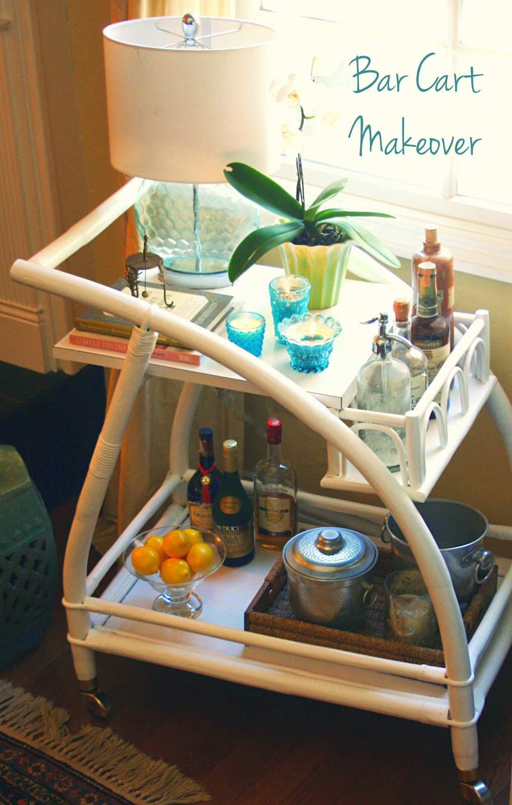 ciao! newport beach: vintage bamboo bar cart makeover