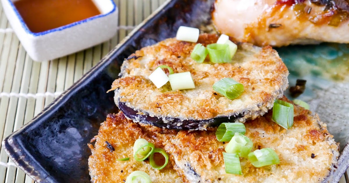 Peaches and Donuts Panko crusted eggplant with Sesame Ponzu Sauce