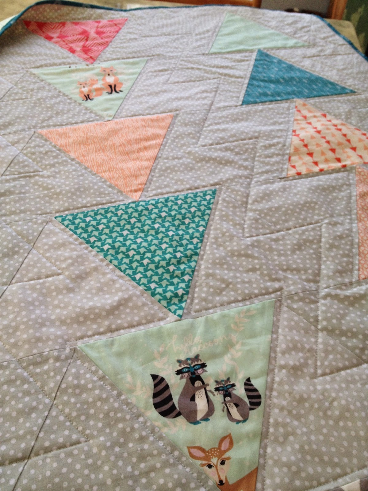 A Blue Sky Kind of Life Into the Woods baby quilt A finish!