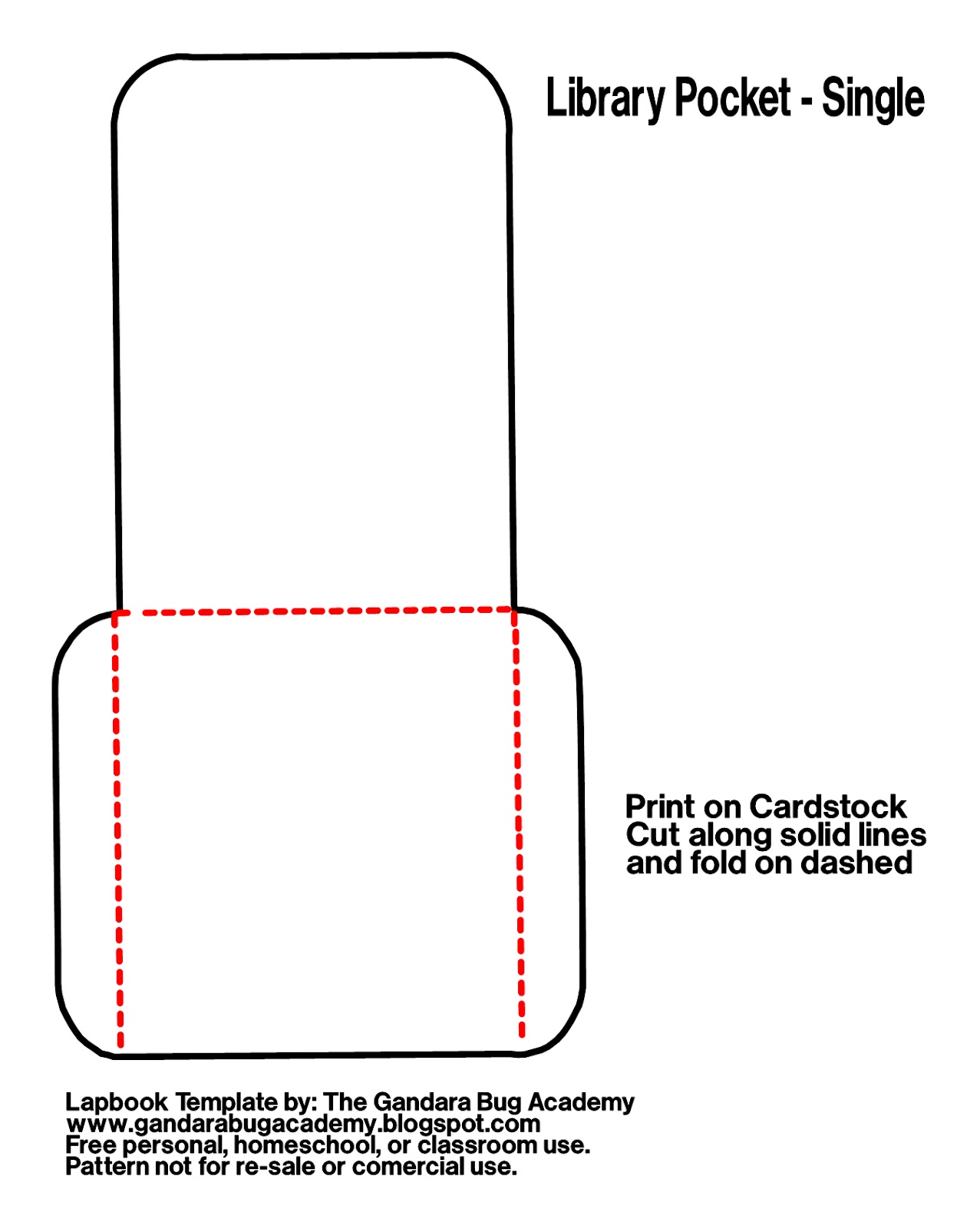 Library Pocket Pattern | gandara bug academy how we homeschool free lapbook Library Pocket Pattern | gandara bug academy how we homeschool free lapbook