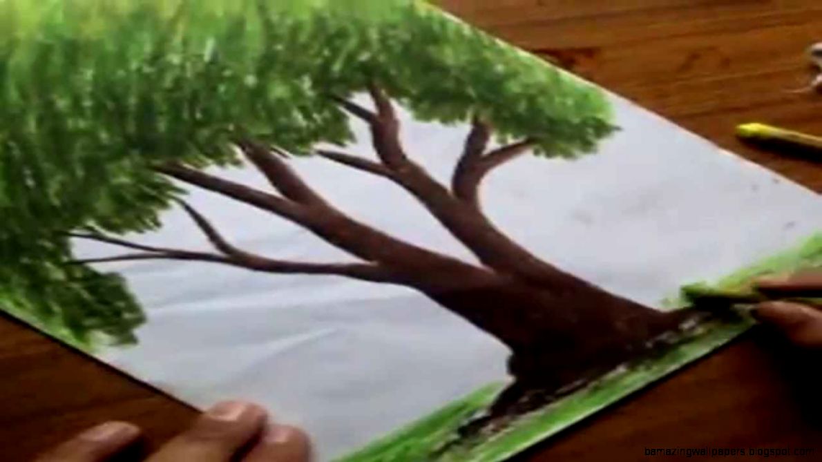 How to Draw Trees with Oil Pastel Color YouTube How to Draw Trees with Oil Pastel Color YouTube