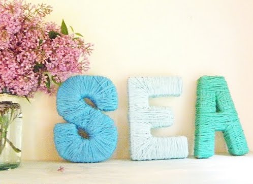 yarn wrapped sea letters