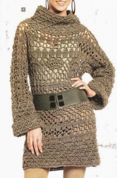 Crochet Patterns to Try: Crochet Stunning Winter Tunic Dress - Chart ...