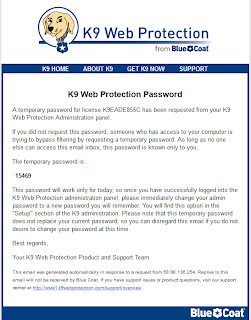 k9 web protection パスワード Password