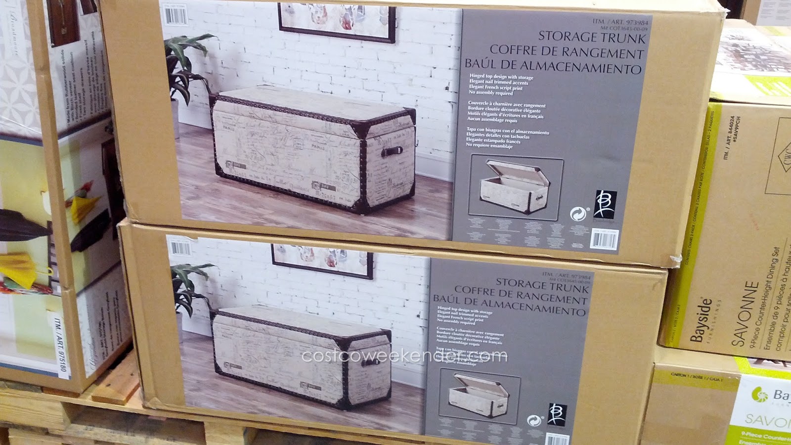 Bainbridge Home Avril Fabric Storage Trunk Costco Weekender