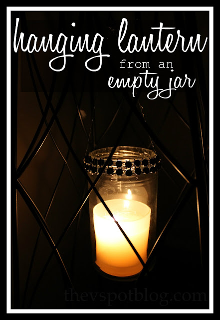 Make hanging lanterns out of empty glass jars.