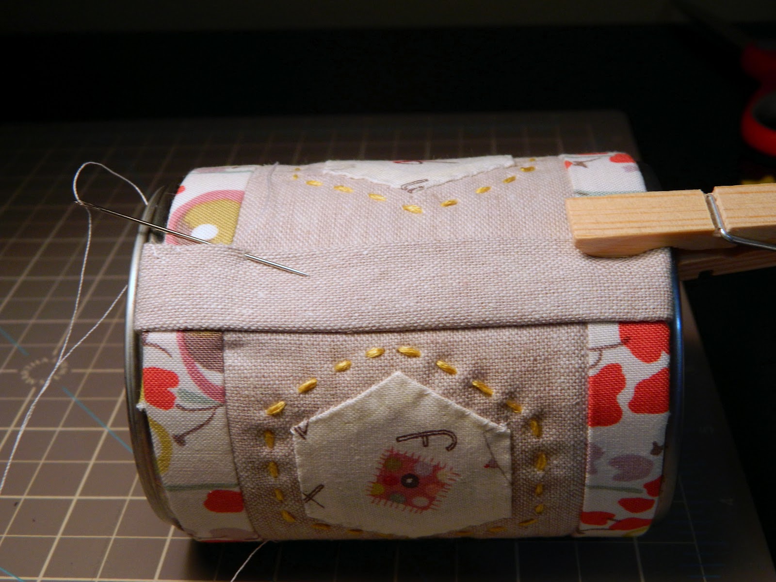 Weekend Doings Tutorial Fabric Covered Tin Can