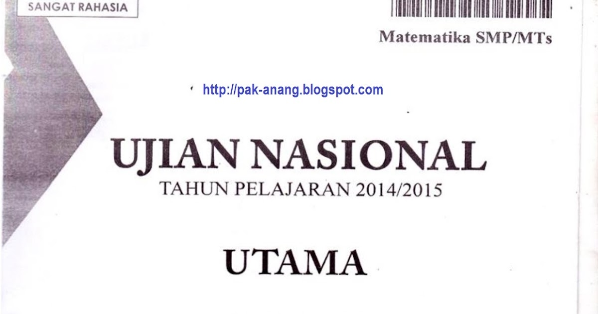 Infogtk Naskah Soal Un Matematika Smp 2016 Paket 1