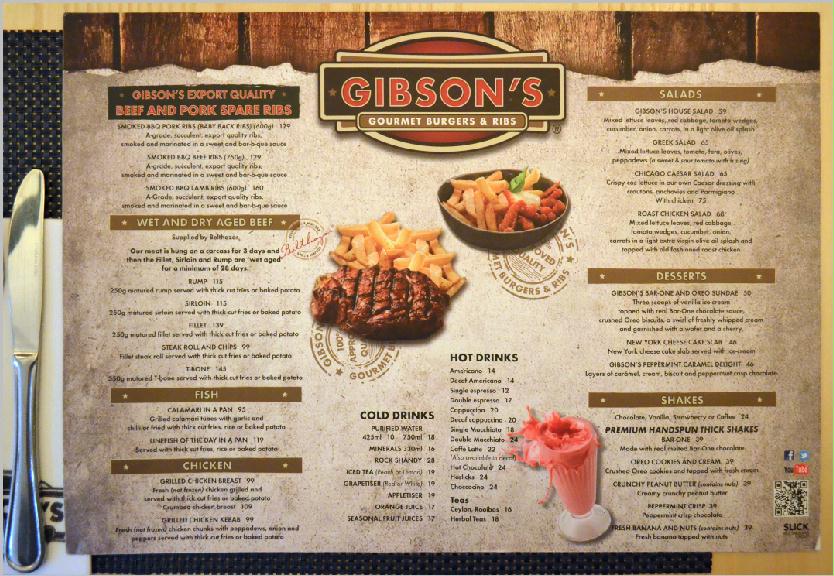 . Gibson's Gourmet Burgers & Ribs at the V&A