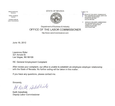 Response from Labor Commissioner