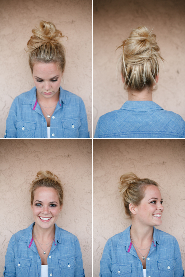 Autumn Grey Hair Tutorial Messy Bun