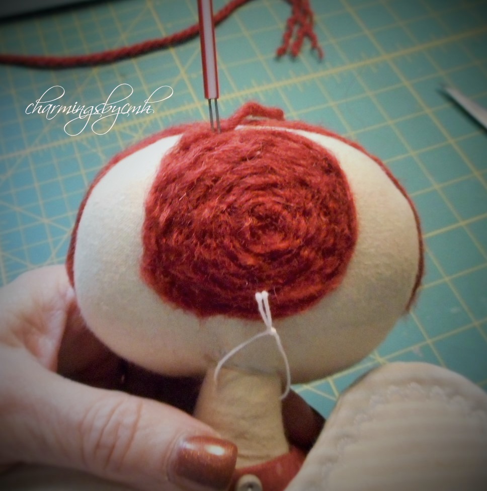 charmingsbycmh Raggedy Ann or Rag Doll Needle Felted and Sewn Hair