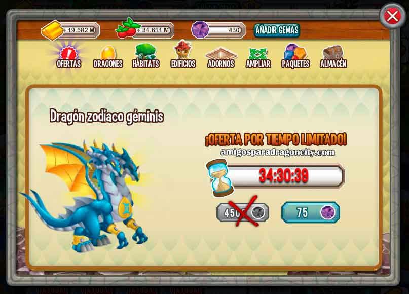 Dragon Geminis Por 75 Gemas En Dragon City imagen del dragon geminis por 75 gemas en dragon city