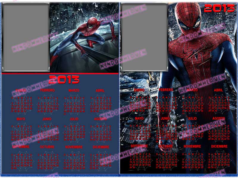 calendarios 2013 psd png hombre araña spiderman almanaques