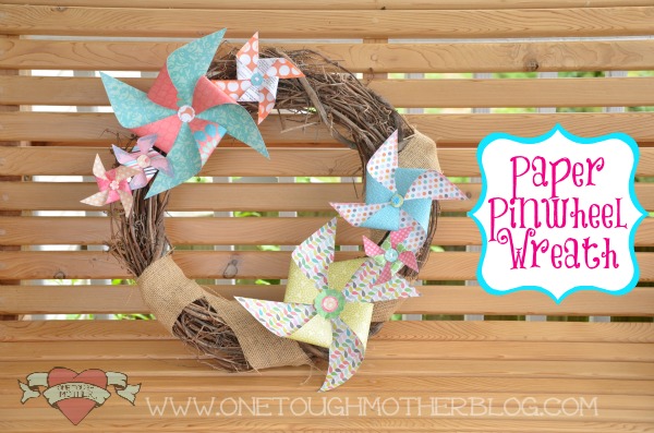 paper pinwheel wreath