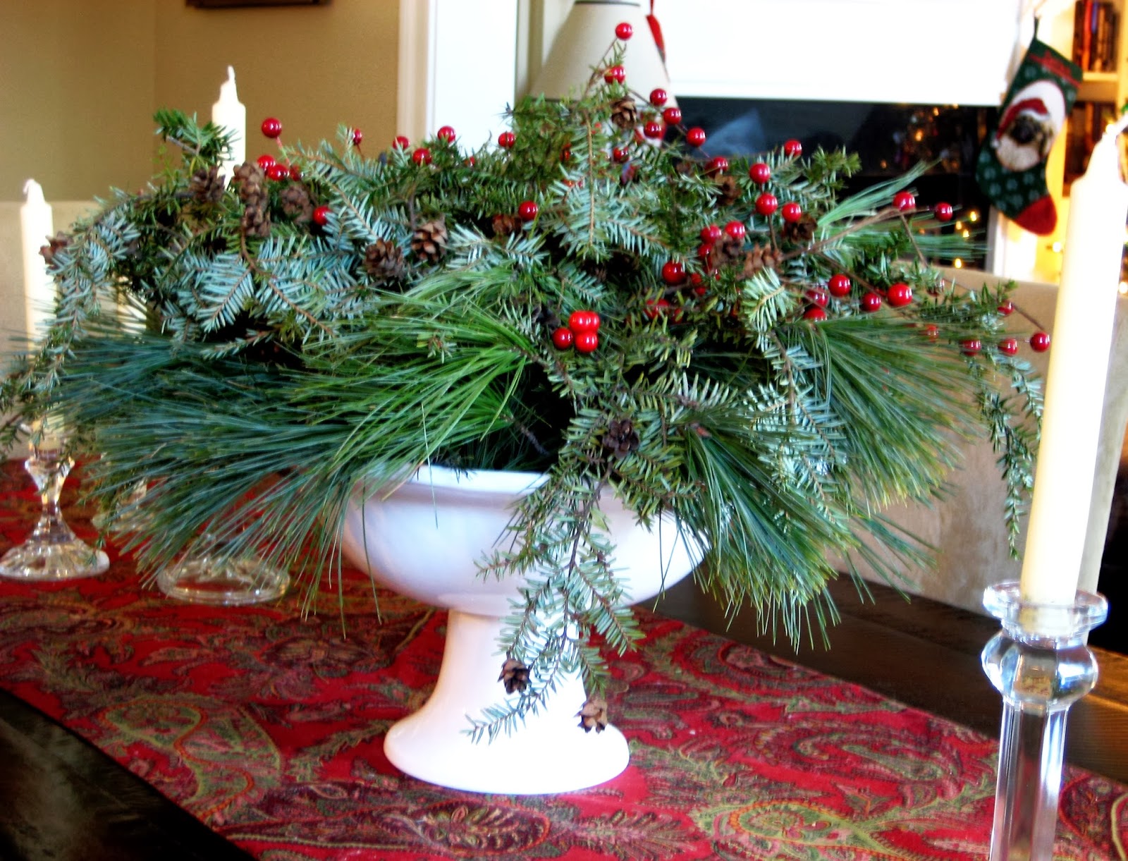 Natural Holiday Centerpiece : Salt marsh cottage natural christmas centerpieces tutorial