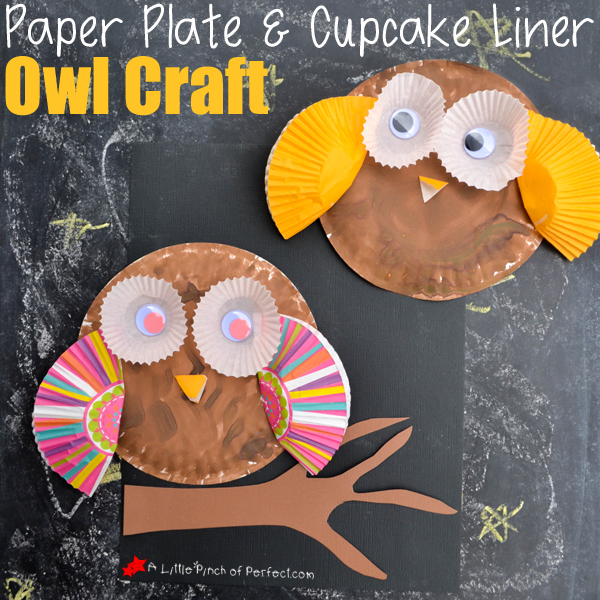 Paper Plate and Cupcake Liner Owl Craft for Kids