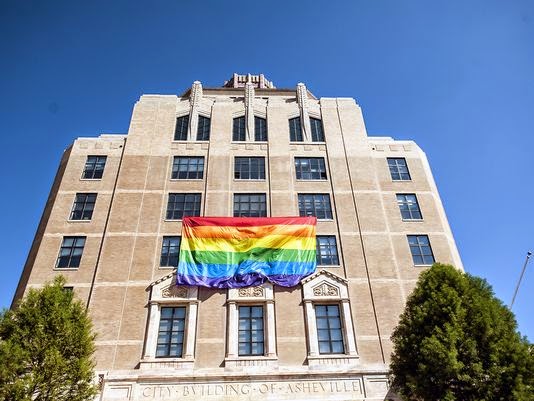 Rainbow Flag in Asheville, North Carolina City Hall
