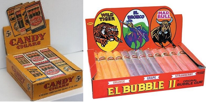 And if dad smoked cigars, for you there were both candy cigars and bubblegum cigars ~