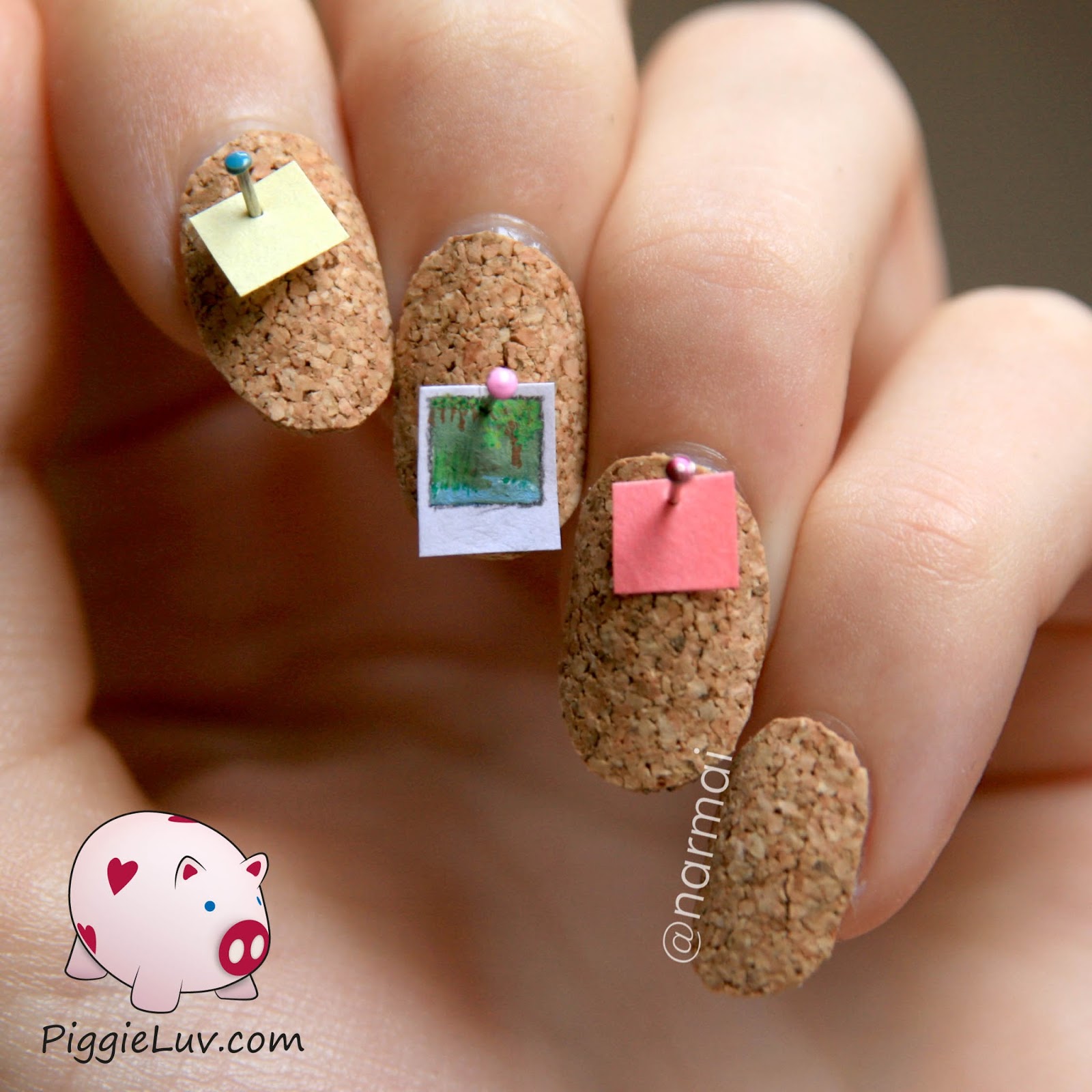 PiggieLuv Cork board nail art video tutorial!!!