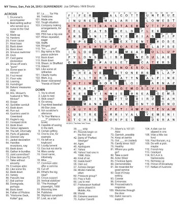 The New York Times Crossword in Gothic: February 2013