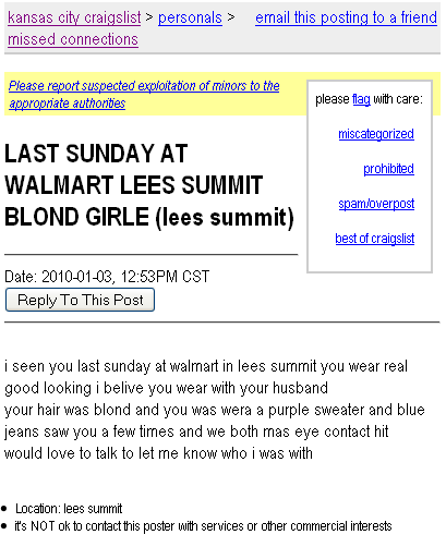 Craigslist Missed Connections- unfortunately these people ...