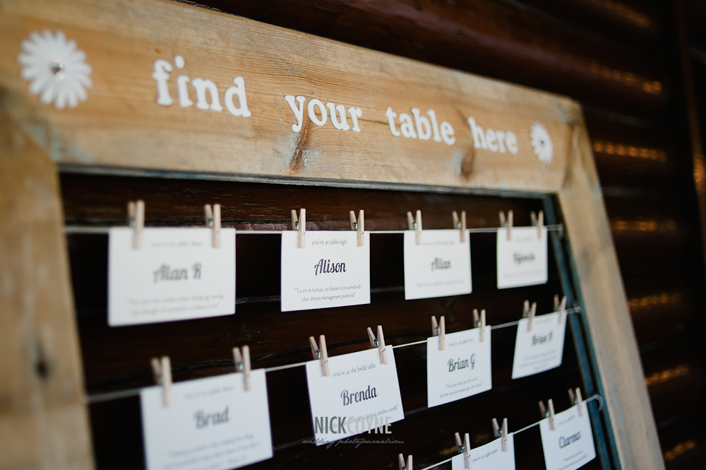 Carolyn Roberts' madewithlove wedding seating chart stands at 180cm tall 