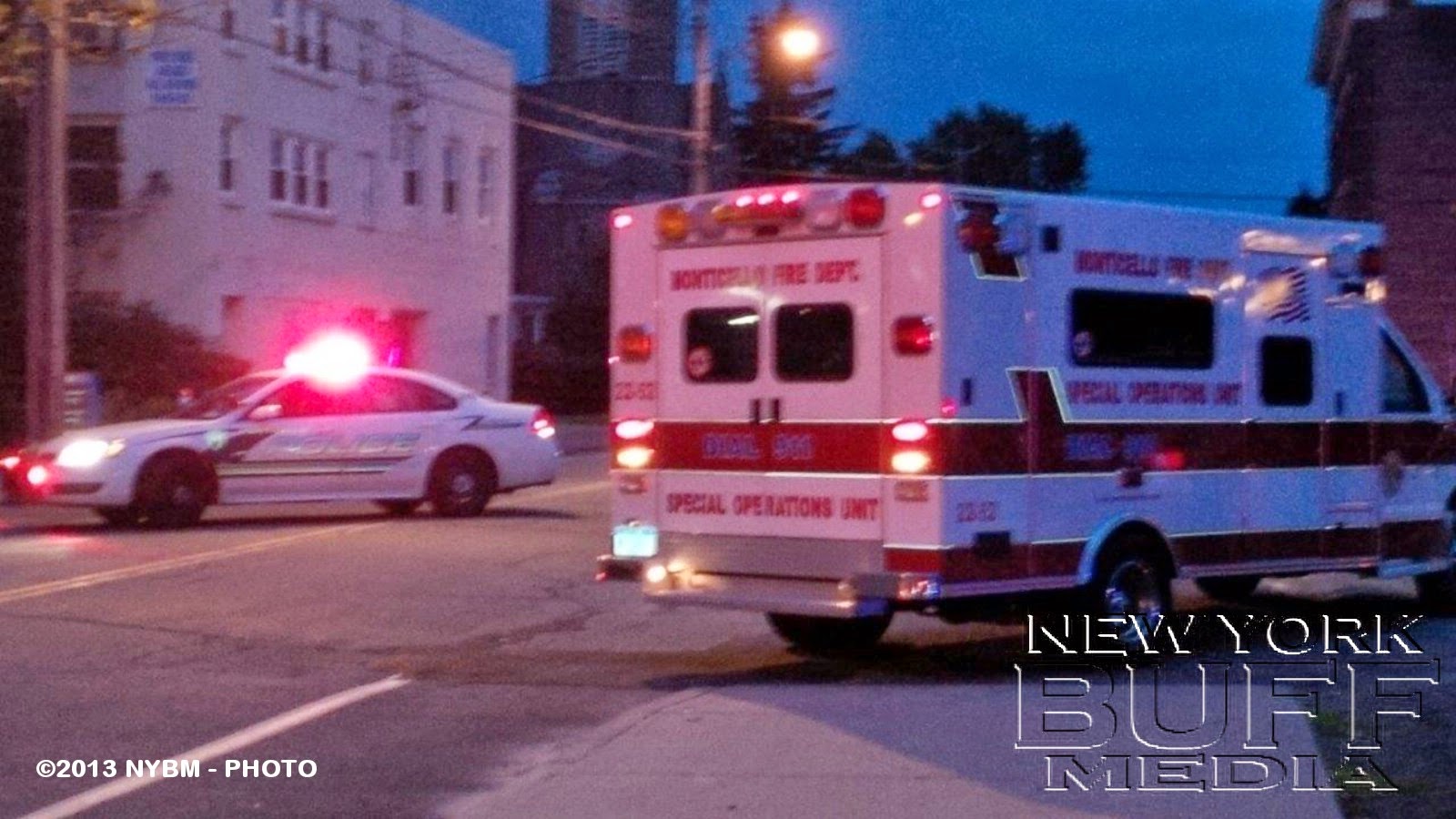 New York Buff Media Monticello FD on scene of a motor vehicle