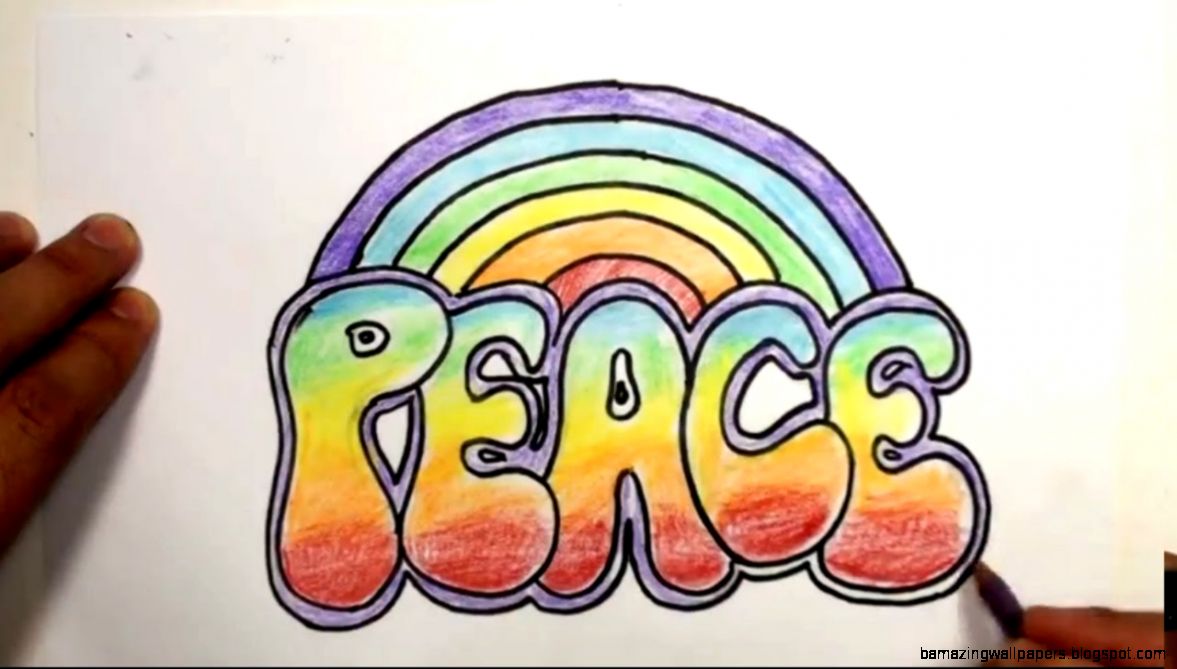 How to Write PEACE   Rainbow 60s Style   YouTube How to Write PEACE   Rainbow 60s Style   YouTube