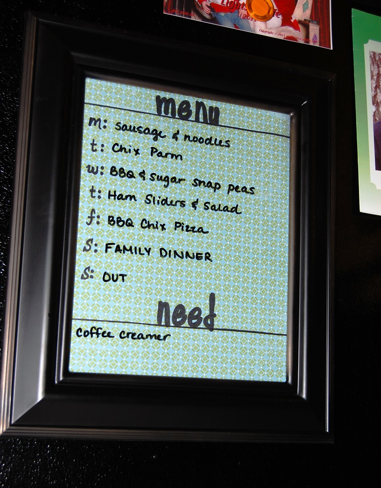One Creative Momma DIY Reusable Menu Board