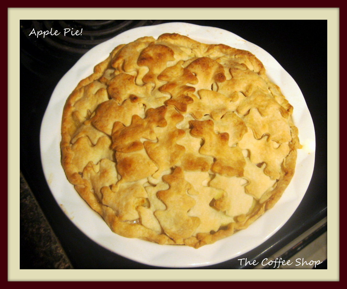 The Coffee Shop Perfect for Fall Apple Pie with "leaves" crust