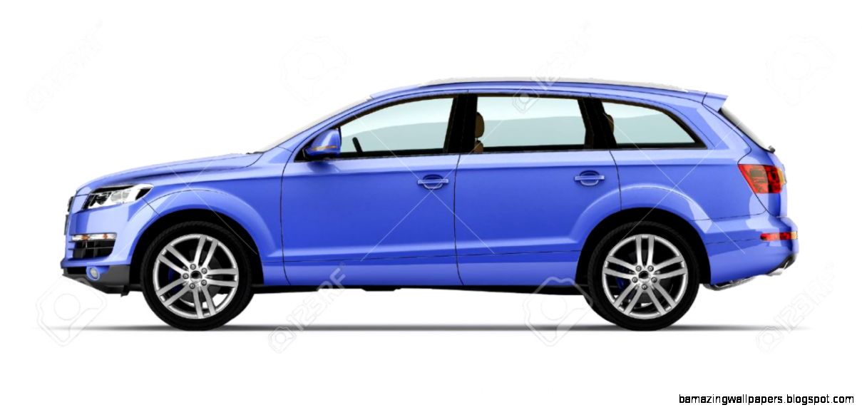 Blue Car Luxury SUV Isolated On White Background With Clipping Blue Car Luxury SUV Isolated On White Background With Clipping