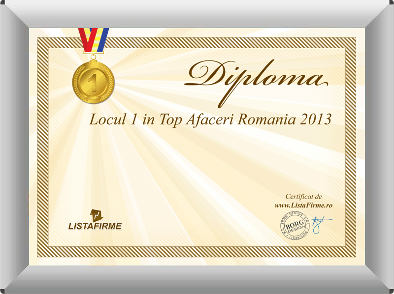 Locul 1 in Top Afaceri Romania 2013